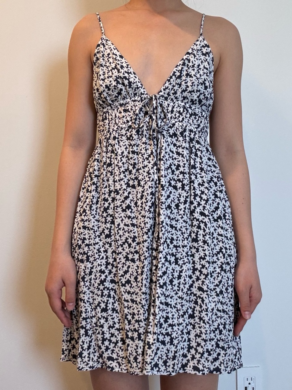 Garage floral spaghetti strap mini sun dress